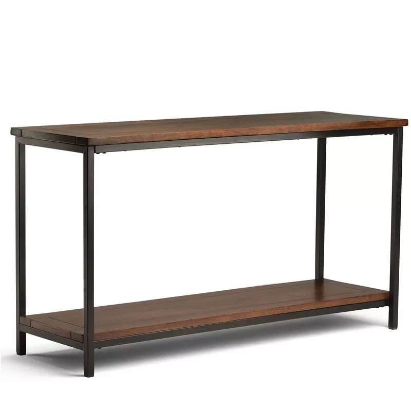 Skyler Console Sofa Table in Mango Dark Cognac Brown